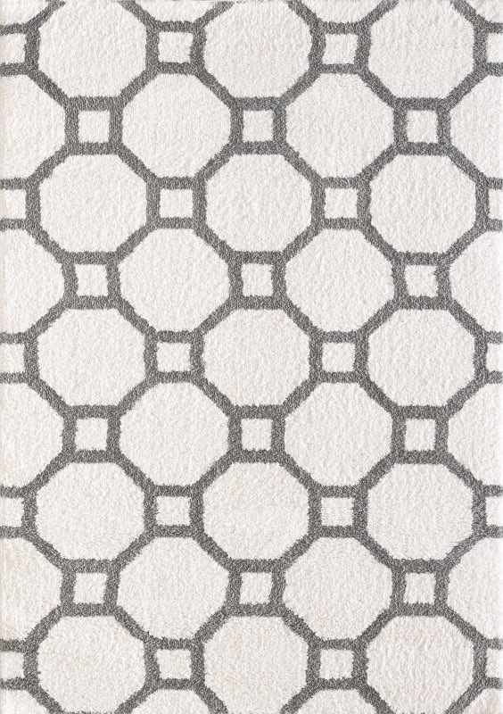 SI7105903119 - Dynamic Rugs - SILKY SHAG - White Silver 5903-119 - 6.7' x 9.6'