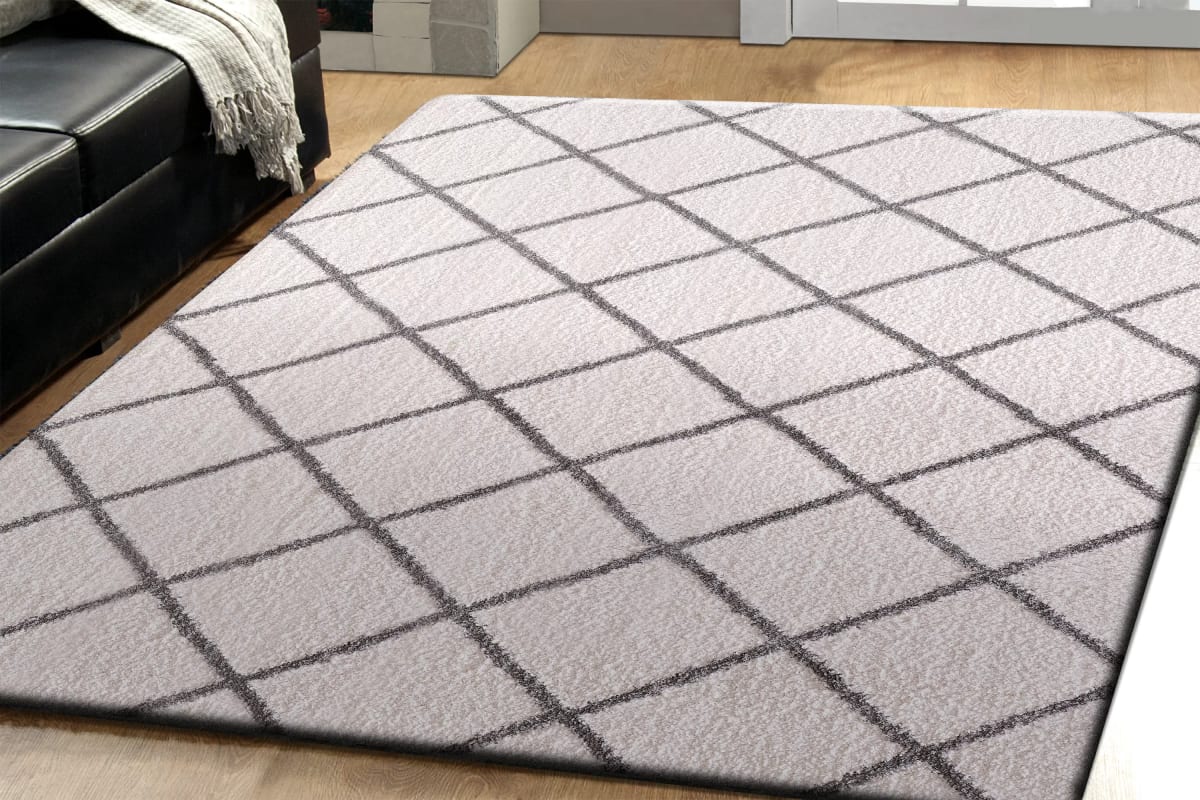 SI7105920110 - Dynamic Rugs - SILKY SHAG - Ivory Silver 5920-110 - 6.7' x 9.6'