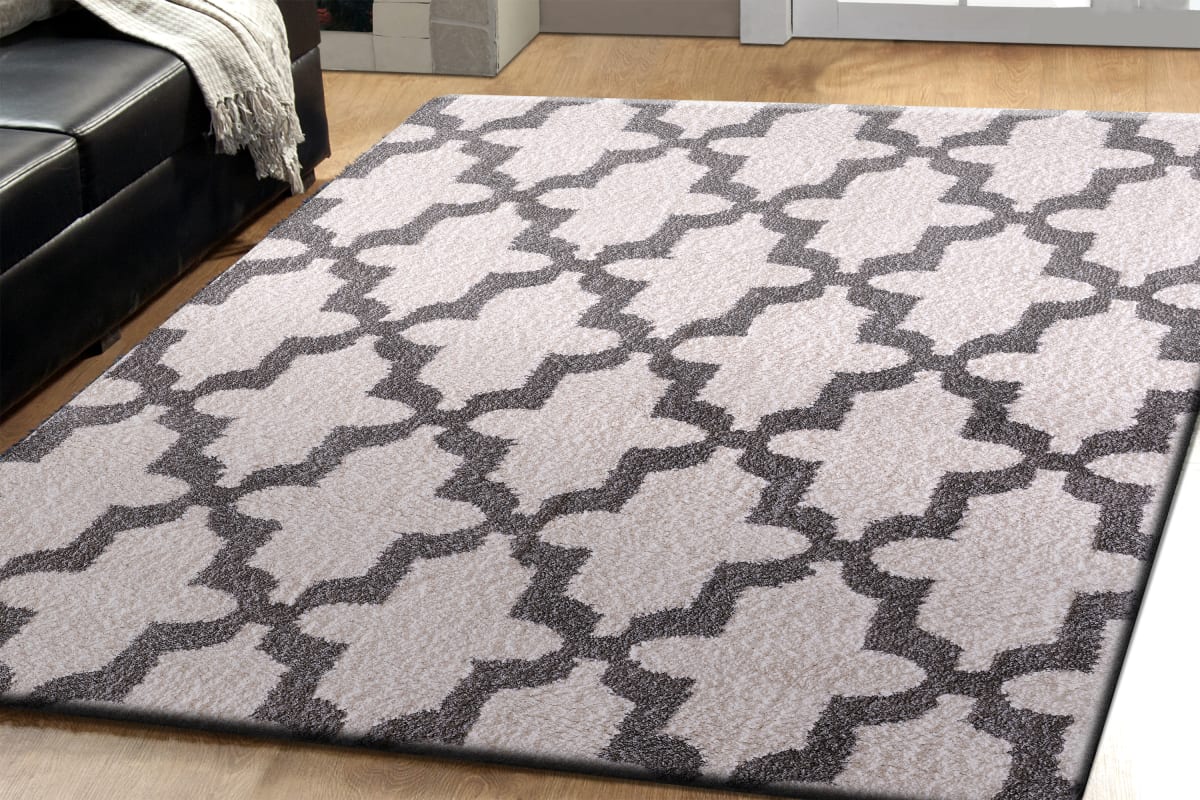 SI465906110 - Dynamic Rugs - SILKY SHAG - White Silver 5906-110 - 3.11' x 5.7'