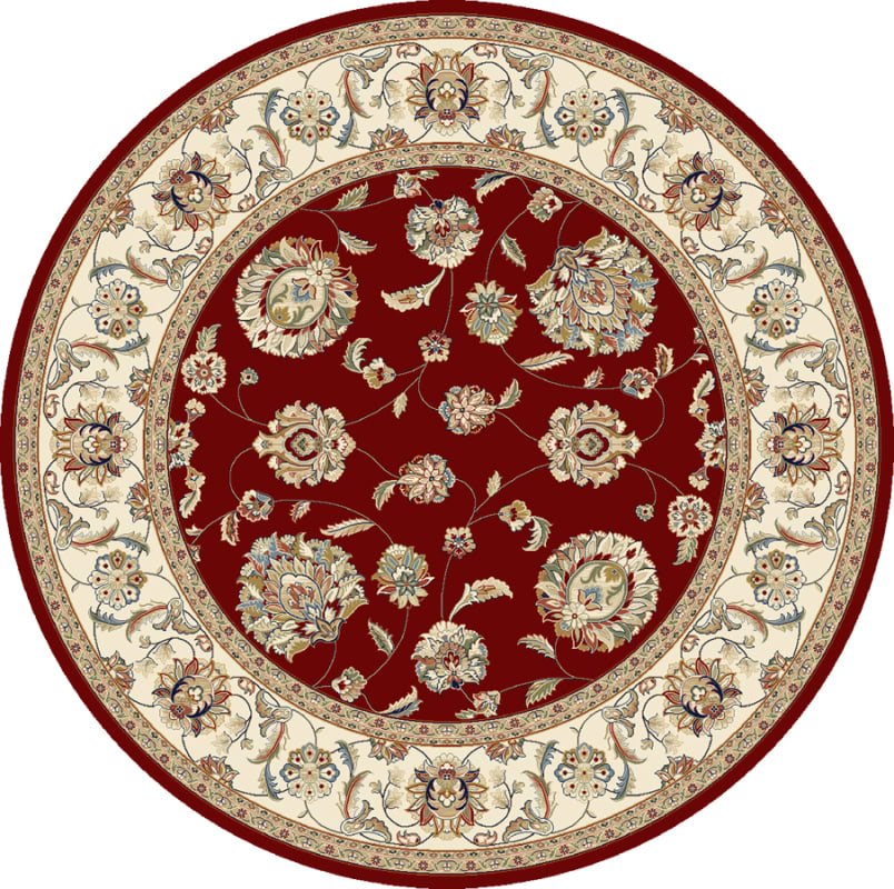 ANR8573651464 - Dynamic Rugs - ANCIENT GARDEN - Red Ivory 57365-1464 - 7.1' Round