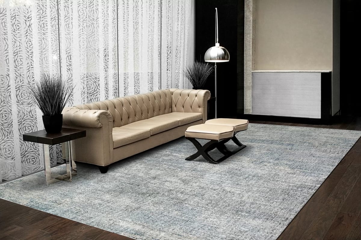 VX693574958 - Dynamic Rugs - SAVOY - Silver Blue Beige 3574-958 - 5.3' x 7.7'