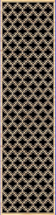 YA282816090 - Dynamic Rugs - YAZD - Black 2816-090 - 2' x 7.7'