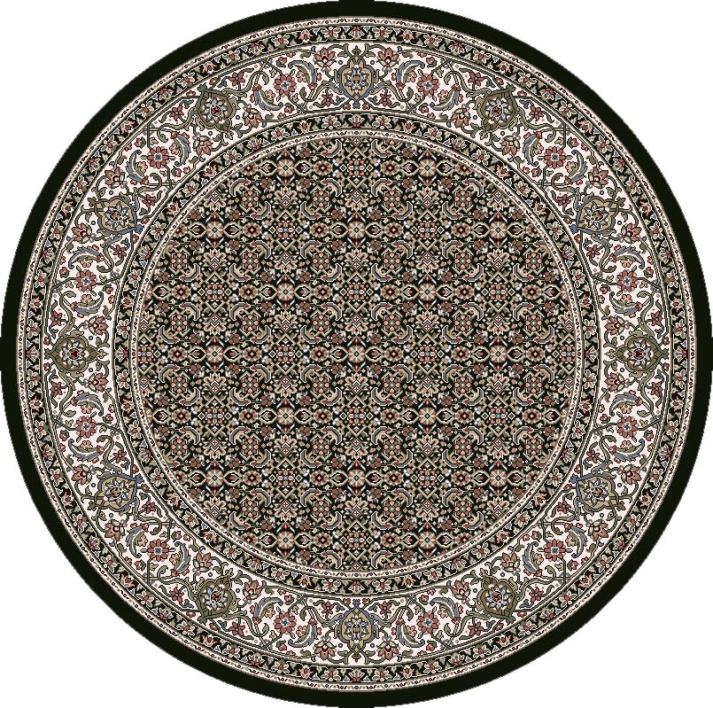ANR5570113263 - Dynamic Rugs - ANCIENT GARDEN - Black Ivory 57011-3263 - 5.3' Round