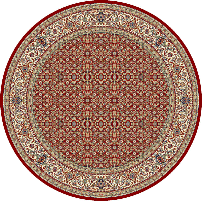ANR5570111414 - Dynamic Rugs - ANCIENT GARDEN - Red Ivory 57011-1414 - 5.3' Round