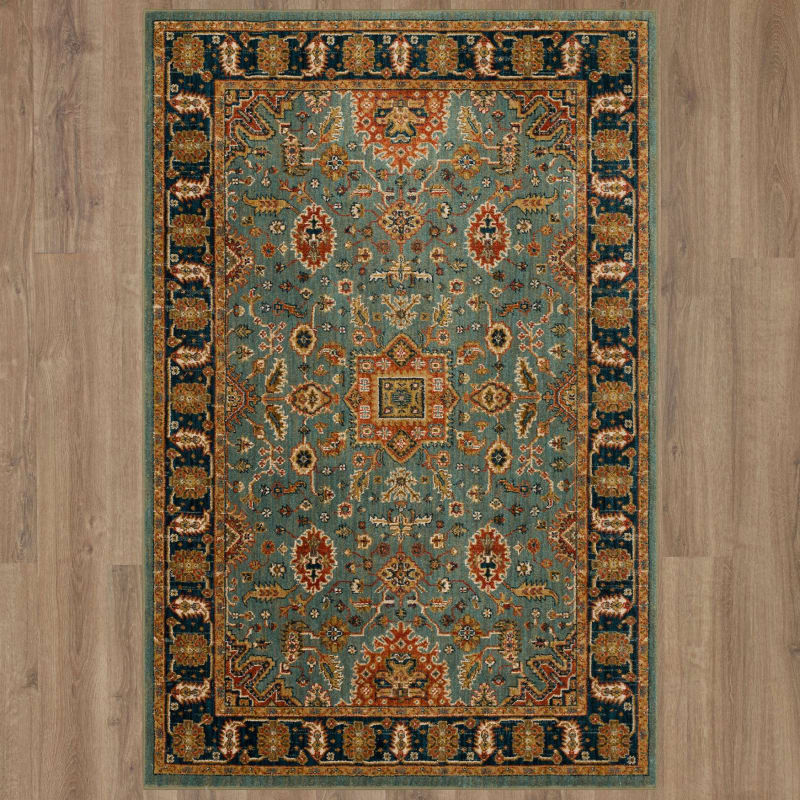 90665-50123-041065 - Karastan - Spice Market - Deir Aquamarine - 3' 5" X 5' 5"