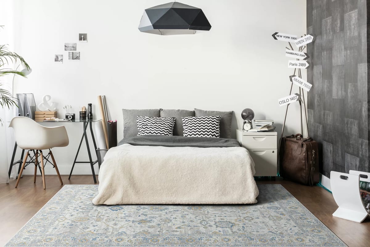 GD9121357897 - Dynamic Rugs - GOLD - Cream Silver Gold 1357-897 - 7.1' x 10.1'