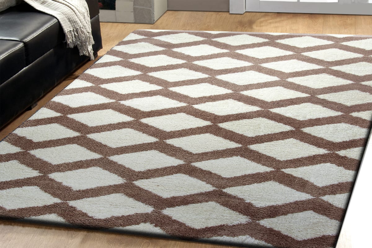 SI7105904111 - Dynamic Rugs - SILKY SHAG - White 5904-111 - 6.7' x 9.6'