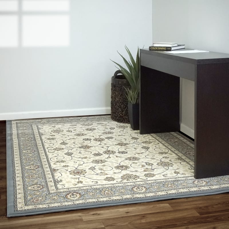 ANCIENT GARDEN - Ivory Light Blue 57120-6454 - Dynamic Rugs - ANCIENT GARDEN - Ivory Light Blue 57120-6454