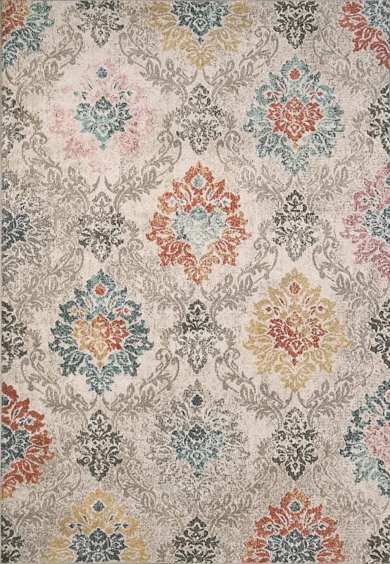 OS696198199 - Dynamic Rugs - SOMA - Ivory Grey Multi 6198-199 - 5.3' x 7.7'