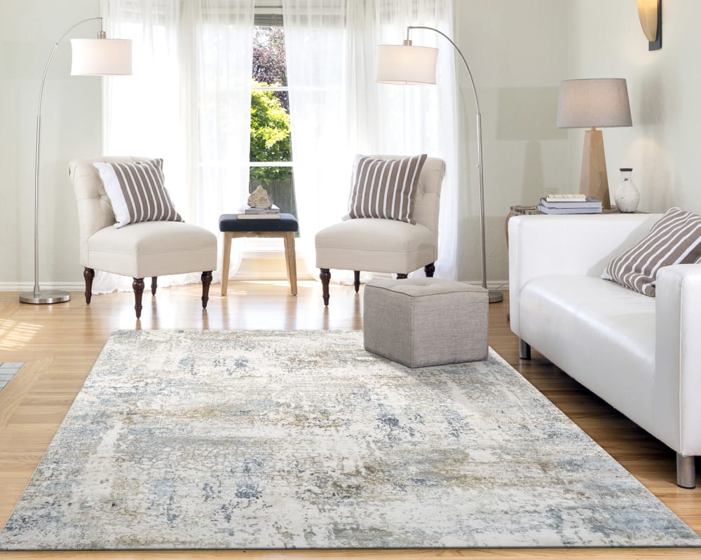 QUARTZ - Ivory Blue 27050-150 - Dynamic Rugs - QUARTZ - Ivory Blue 27050-150