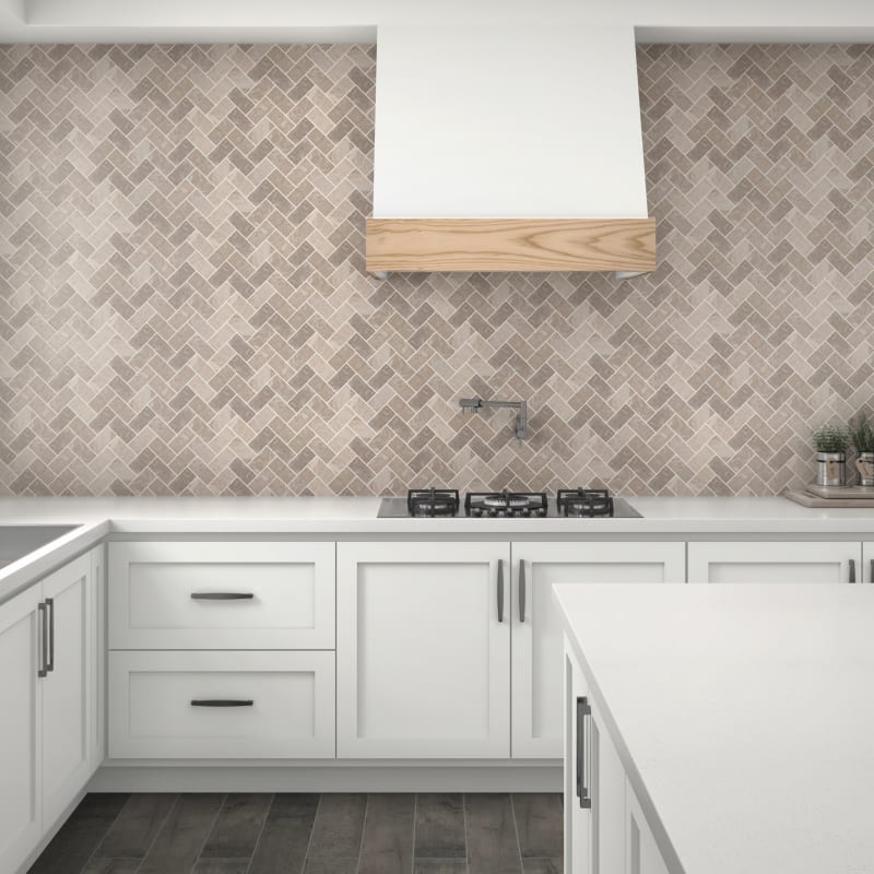 AR4124HERRMS1P2 - Daltile - Archaia - Artifact Beige - 2 x 4 - Herringbone Mosaic