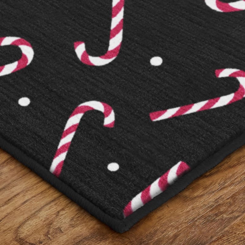 ZW049-A402-024040 - Mohawk Home - Prismatic - Candy Canes Black - 2' X 3' 4"