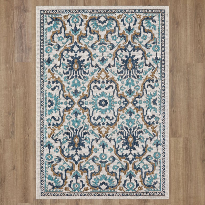 92311-4121-048066 - Mohawk Home - MH Outdoor - Casual Oushak Teal - 4' X 5' 6"