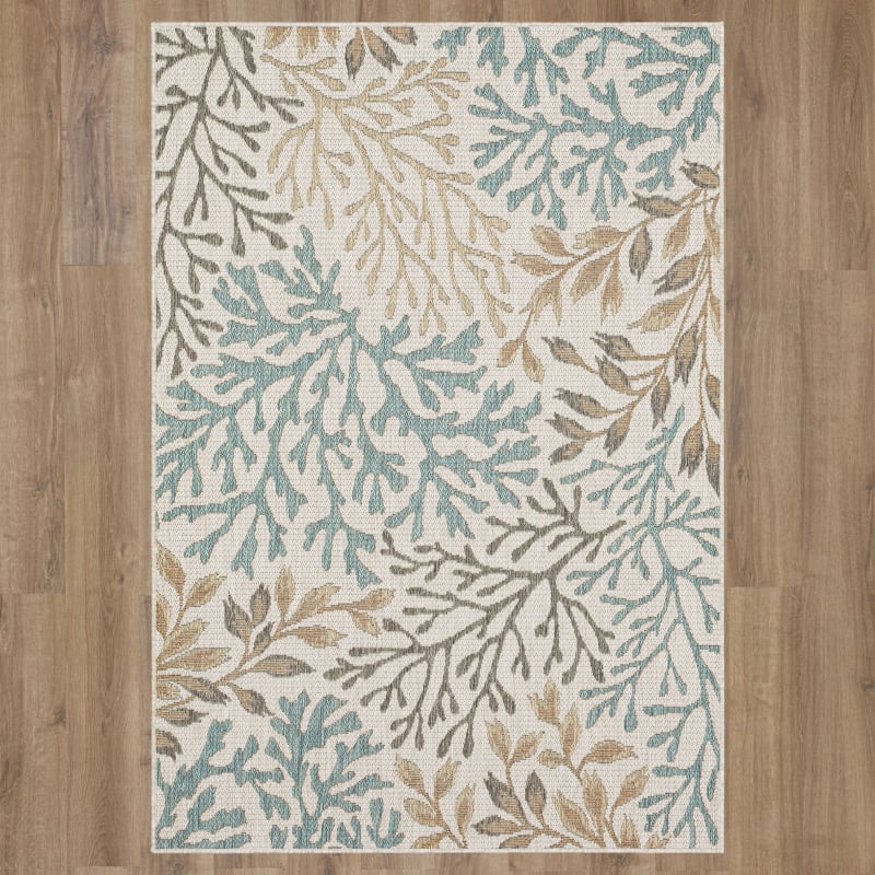 92378-1001-096120 - Mohawk Home - MH Outdoor - Coral White Alyssum - 8' X 10'