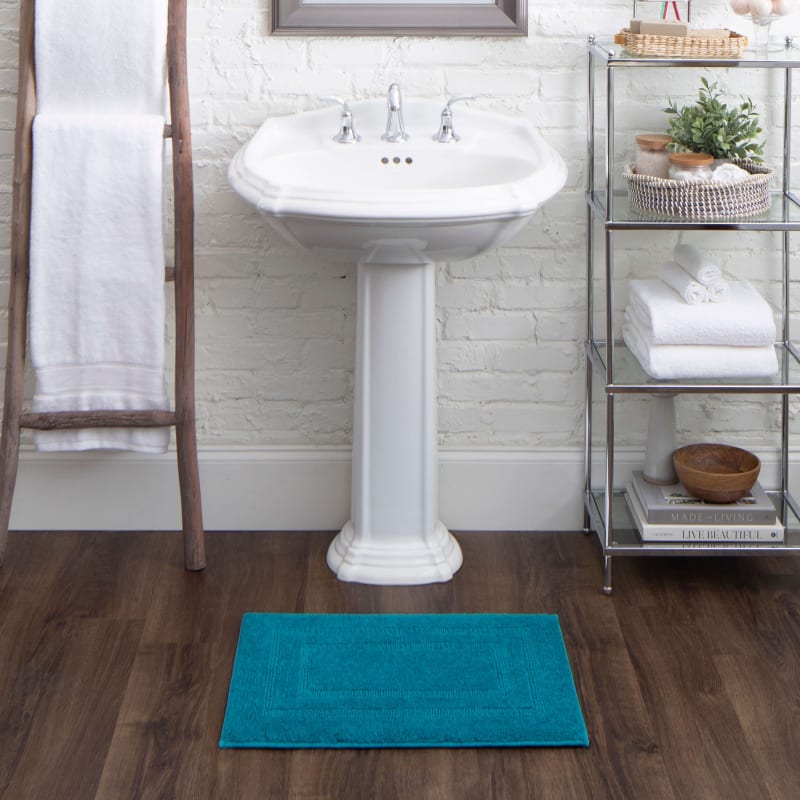 Boardwalk Bath - Cotton Reversible Fiesta Teal N6474-9474 - Mohawk Home - Boardwalk Bath - Cotton Reversible Fiesta Teal N6474