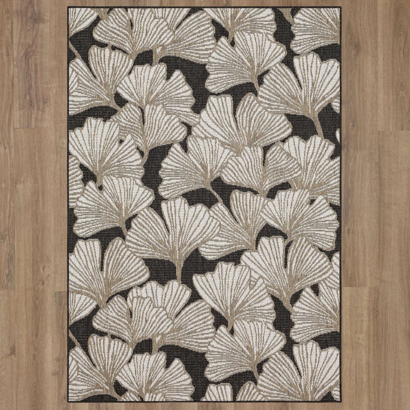 92309-E307-063090 - Mohawk Home - MH Outdoor - Ginko  Charcoal - 5' 3" X 7' 6"