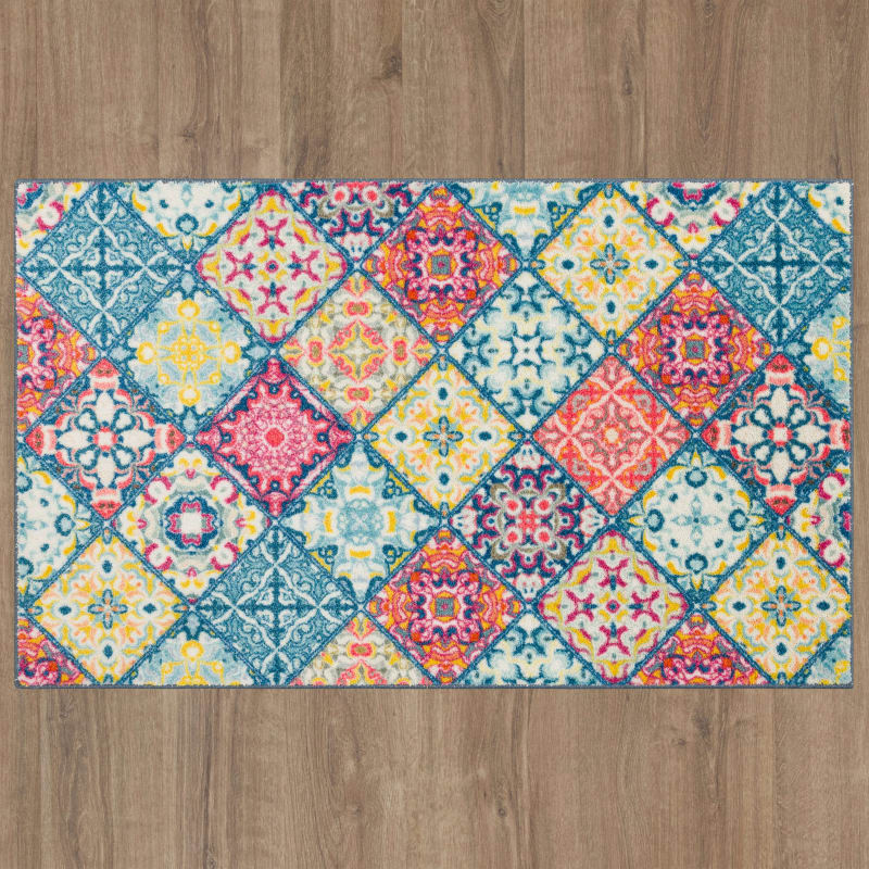 ZW191-A439-030050 - Mohawk Home - Prismatic - Moroccan Tile Blue - 2' 6" X 4' 2"