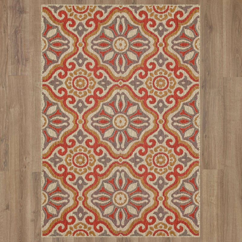92312-80313-096120 - Mohawk Home - MH Outdoor - Portugal Tile Meerkat - 8' X 10'