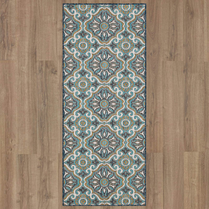 MH Outdoor - Portugal Tile Teal 92312-4121 swatch