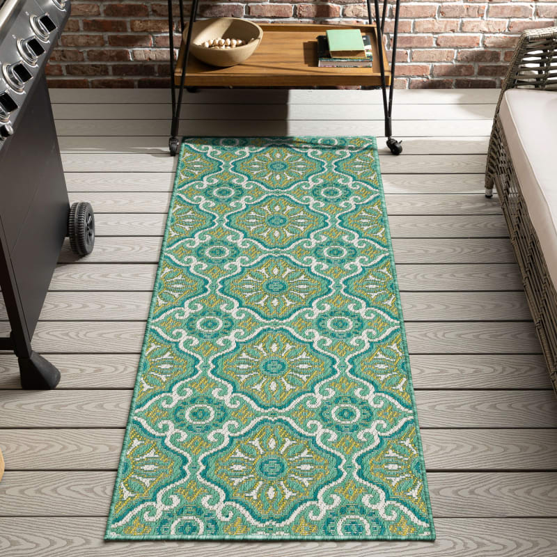 MH Outdoor - Portugal Tile Wintergreen 92312-E306 - Mohawk Home - MH Outdoor - Portugal Tile Wintergreen 92312