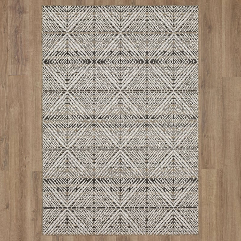 92314-E307-096120 - Mohawk Home - MH Outdoor - Shibori Diamonds Charcoal - 8' X 10'