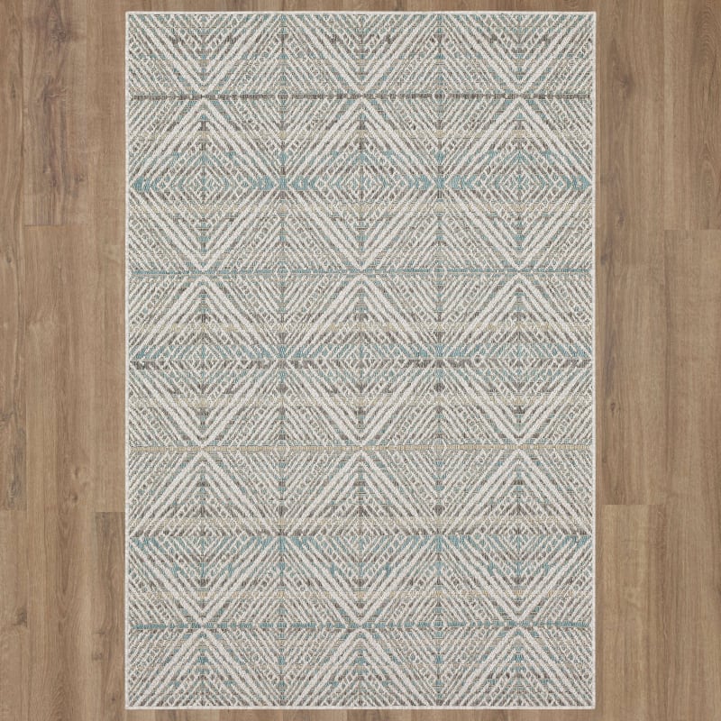 92314-E422-096120 - Mohawk Home - MH Outdoor - Shibori Diamonds Platinum - 8' X 10'
