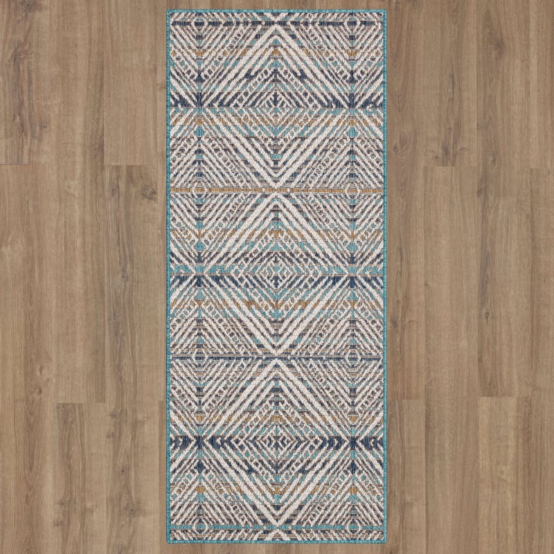MH Outdoor - Shibori Diamonds Teal 92314-4121 swatch