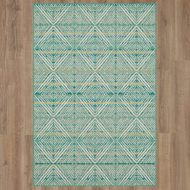 92314-E306-096120 - Mohawk Home - MH Outdoor - Shibori Diamonds Wintergreen - 8' X 10'