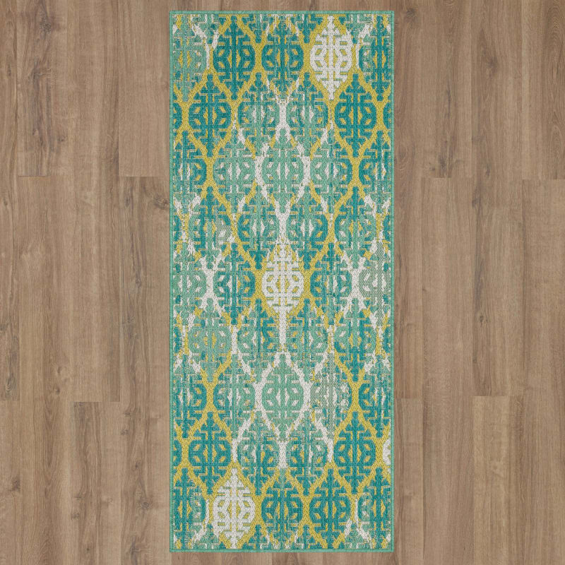 MH Outdoor - Stamped Ikat Dark Teal 92379-E299 swatch