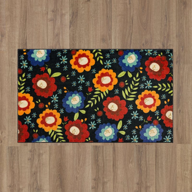 ZW201-A402-030050 - Mohawk Home - Prismatic - Sweet Flowers Black - 2' 6" X 4' 2"
