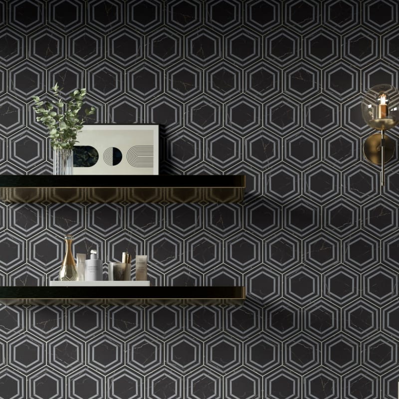 PT26HEXDECOKMT - Daltile - Perpetuo - Tuxedo - 8 x 9 - Matte