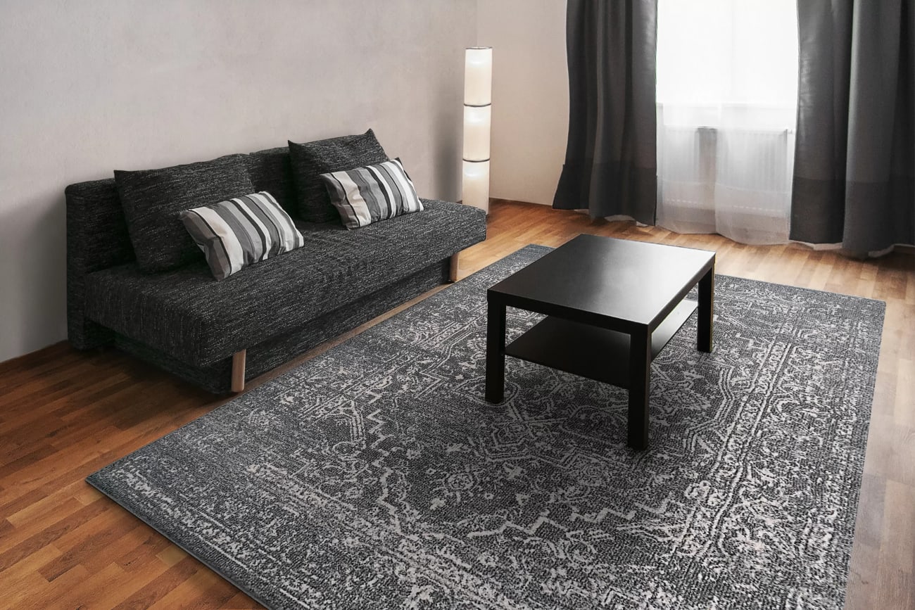 OSR56191910 - Dynamic Rugs - SOMA - Dark Grey Ivory 6191-910 - 5.3' Round