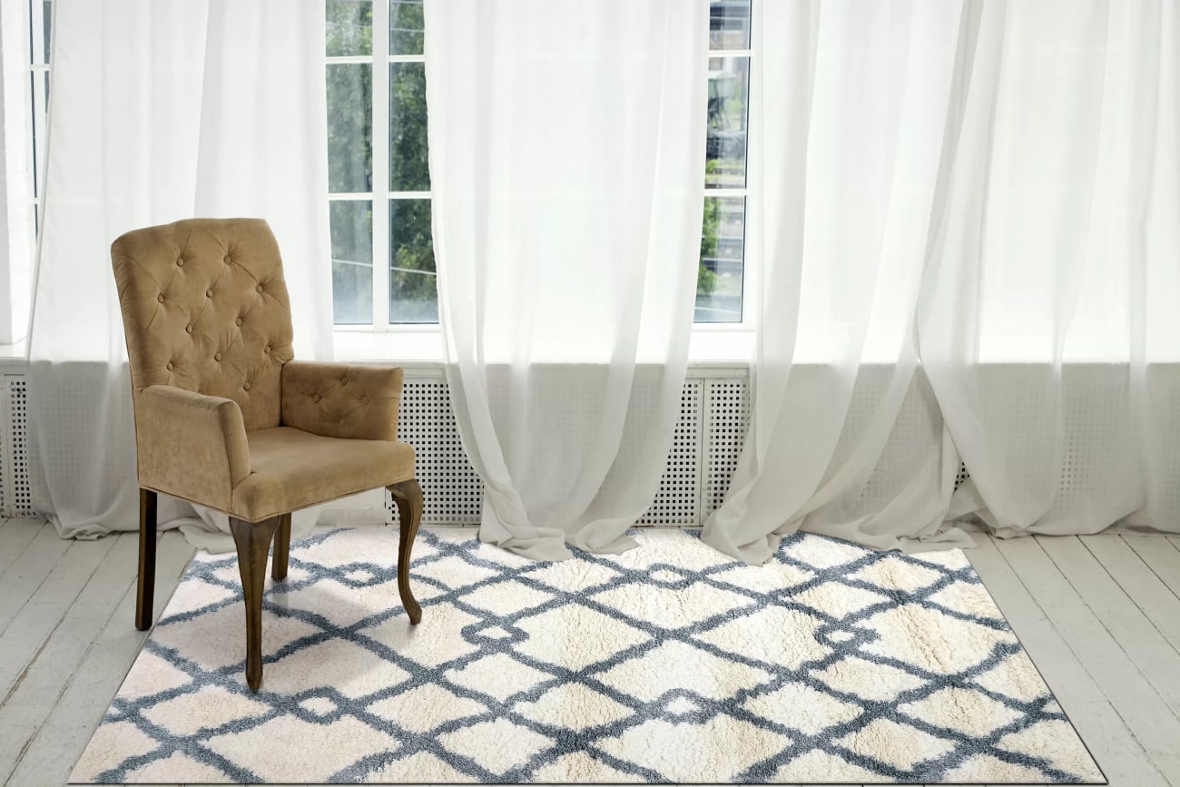 NT356361159 - Dynamic Rugs - NITRO LUX - Ivory Blue 6361-159 - 2.7' x 5'