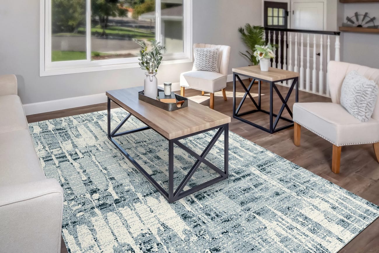 NAVI - Blue Ivory 4010-501 - Dynamic Rugs - NAVI - Blue Ivory 4010