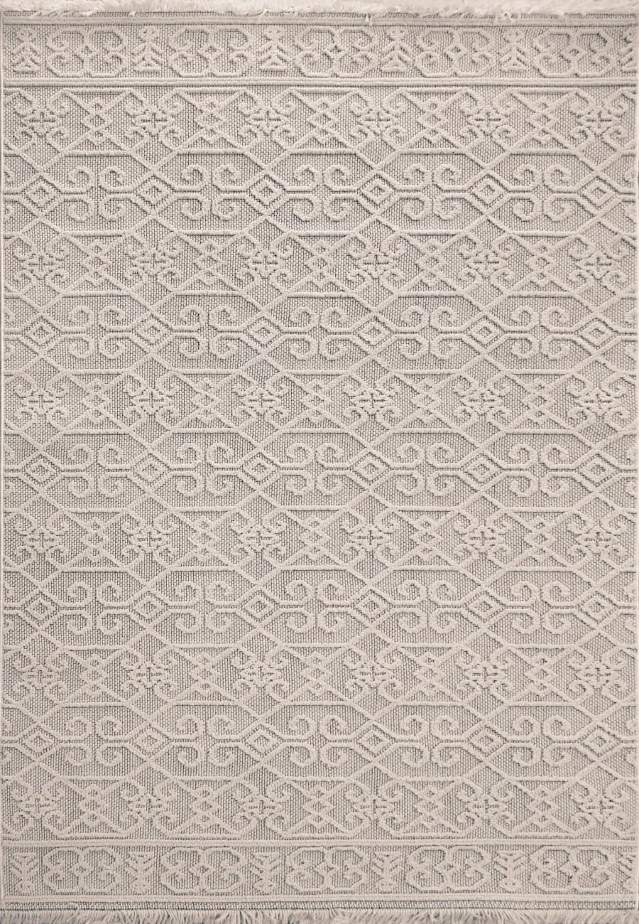 SV583609109 - Dynamic Rugs - SEVILLE - Ivory Soft Grey 3609-109 - 5' x 7'