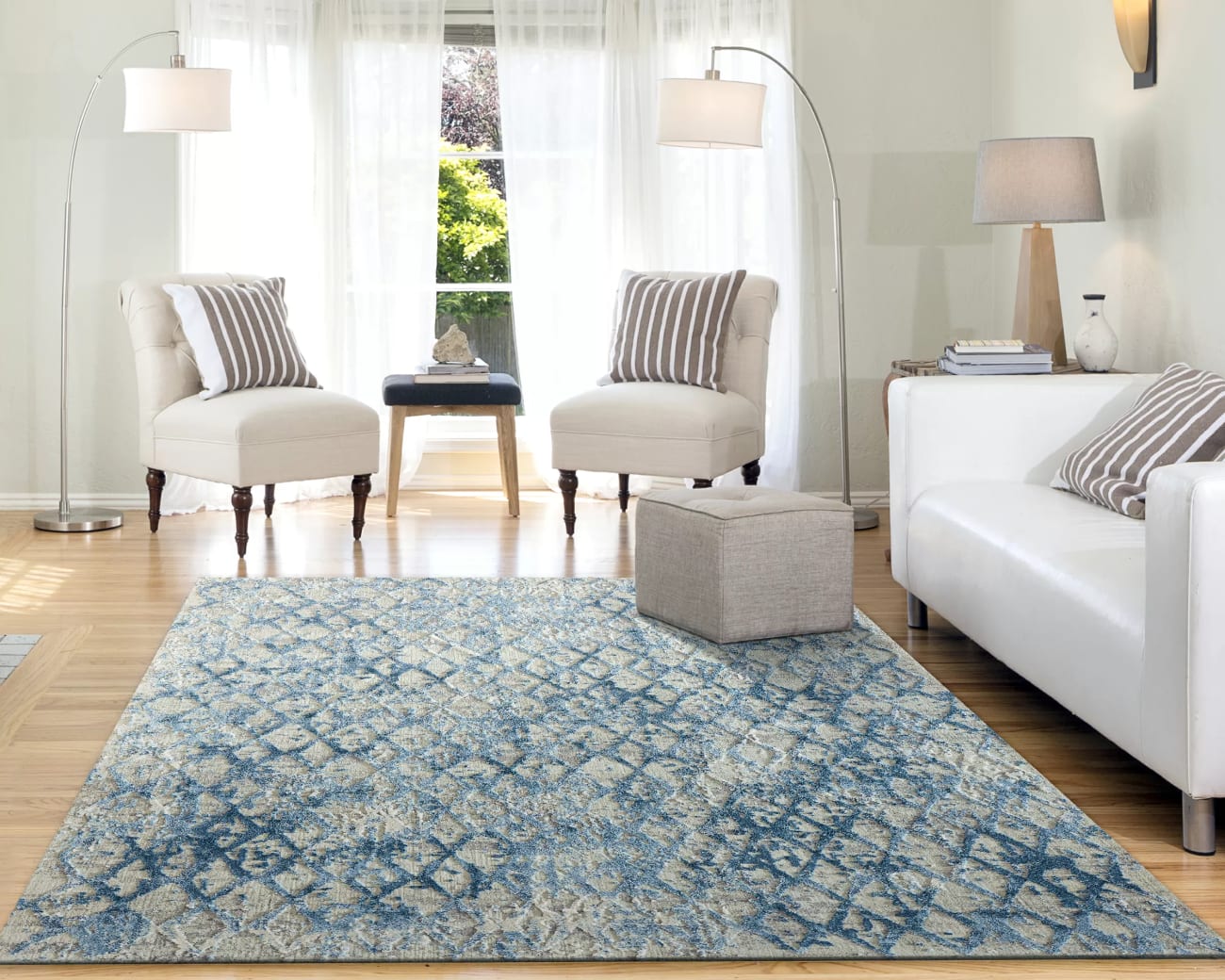 QUARTZ - Ivory Blue 27039-500 - Dynamic Rugs - QUARTZ - Ivory Blue 27039-500