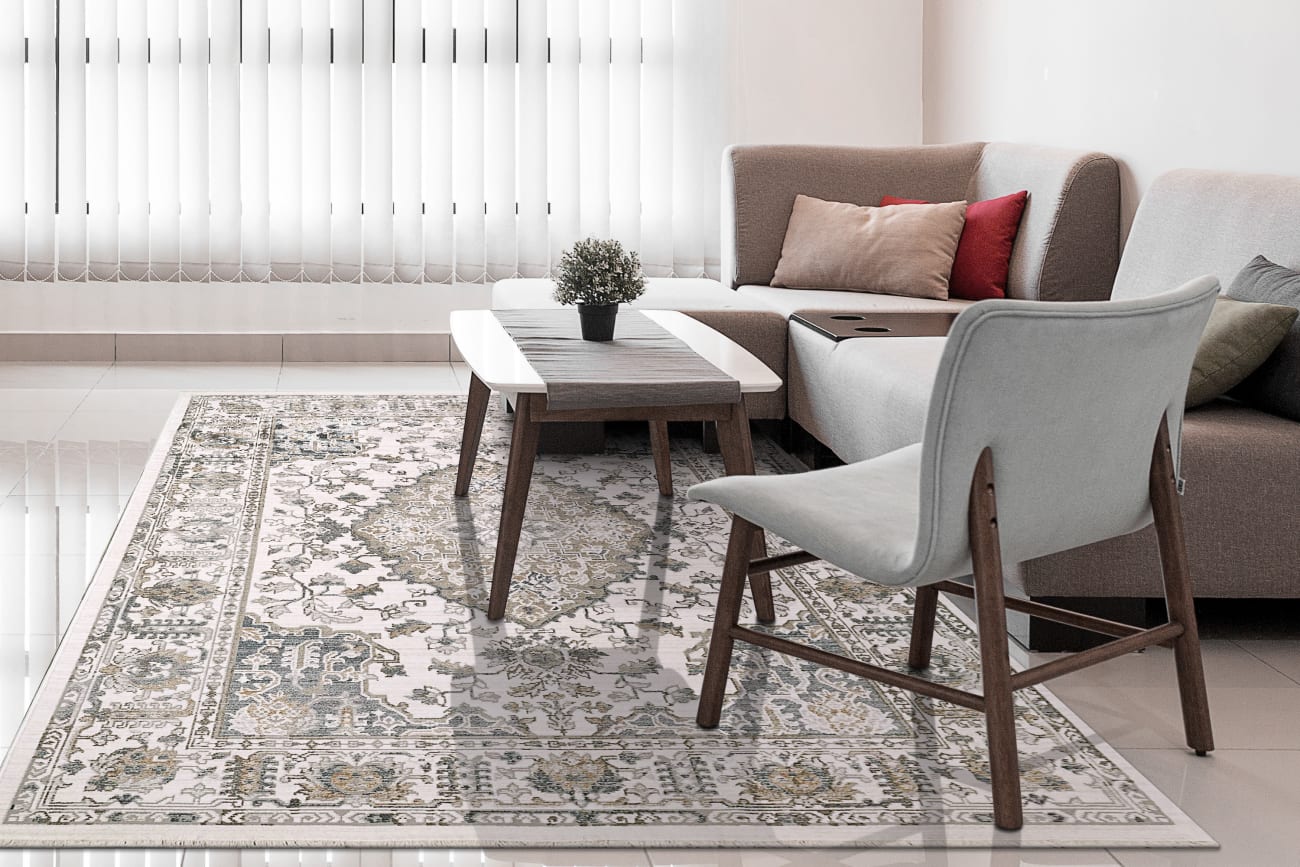 MZ7108475508 - Dynamic Rugs - MOOD - Blue Beige 8475-508 - 6.7' x 9.6'