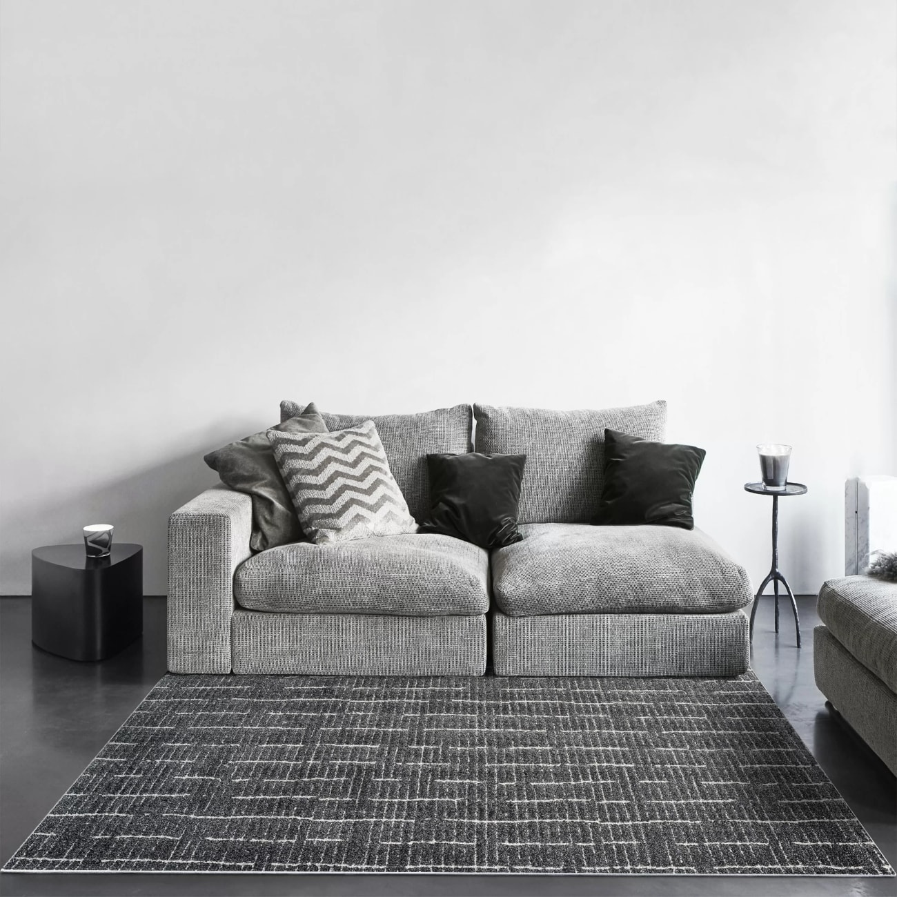 MASAI - Black White 14002-3121 - Dynamic Rugs - MASAI - Black White 14002-3121