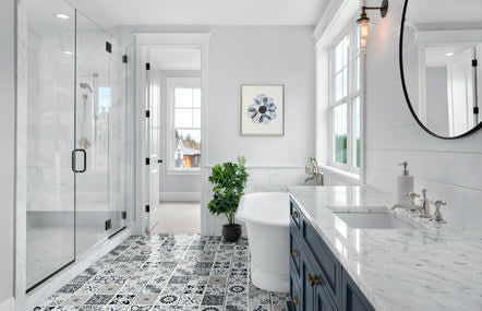 S1113-D9837 - TRUCOR® - Tile - Abstract Blue Taupe
