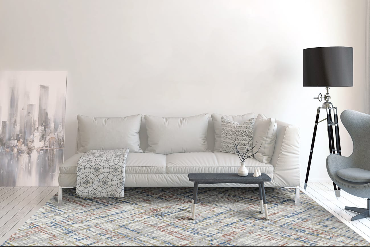 EVORA - Grey Ivory Multi 5873-919 - Dynamic Rugs - EVORA - Grey Ivory Multi 5873