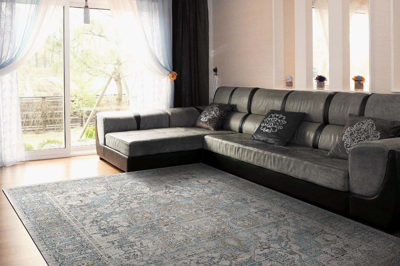 JZ9126798885 - Dynamic Rugs - JAZZ - Beige Taupe Blue 6798-885 - 7.1' x 10.1'