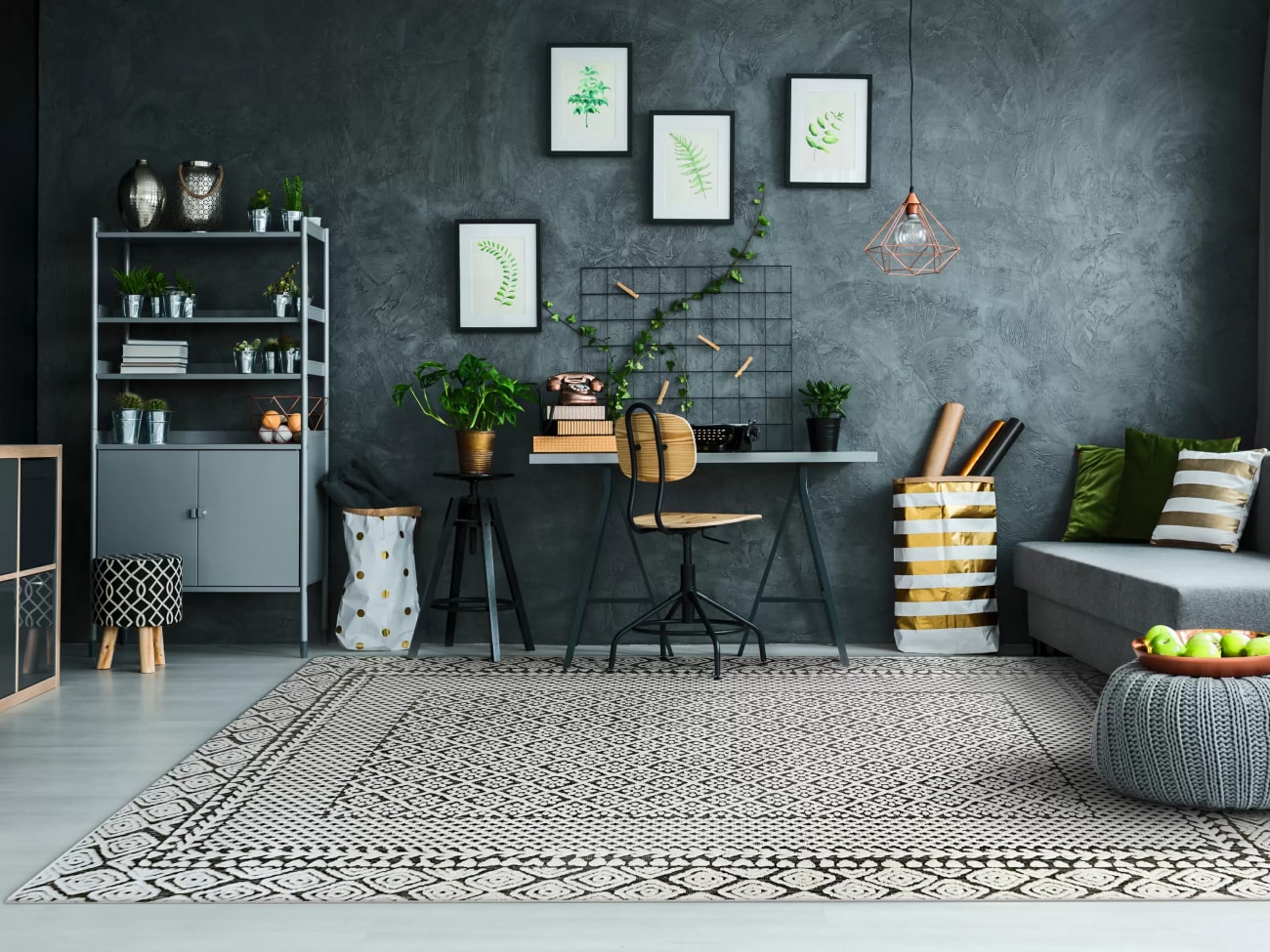 LOTUS - Ivory Charcoal 8148-190 - Dynamic Rugs - LOTUS - Ivory Charcoal 8148-190