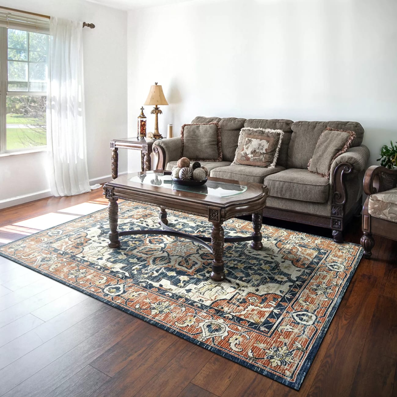 JUPITER - Beige Navy Copper 3110-358 - Dynamic Rugs - JUPITER - Beige Navy Copper 3110