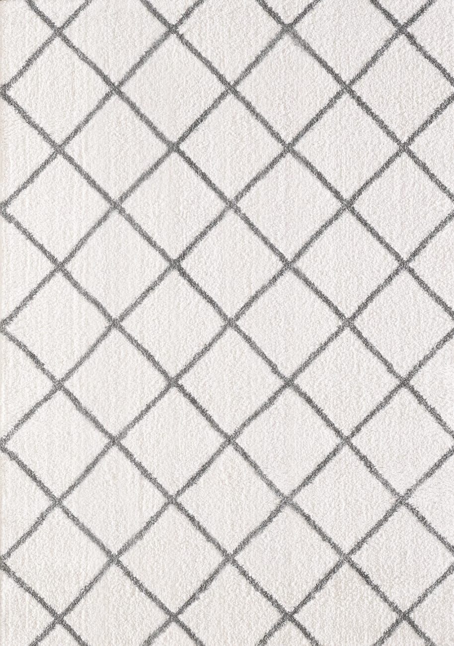 SI695920110 - Dynamic Rugs - SILKY SHAG - Ivory Silver 5920-110 - 5.3' x 7.7'