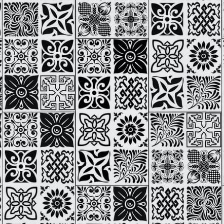 S1113-D9836 - TRUCOR® - Tile - Abstract Black White