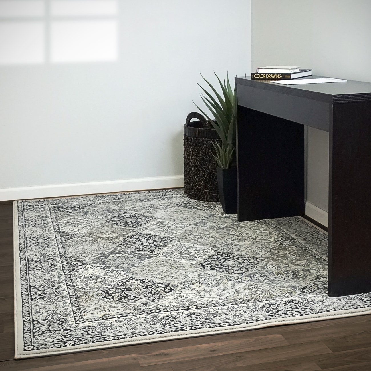 ANCIENT GARDEN - Cream Grey 57008-9696 - Dynamic Rugs - ANCIENT GARDEN - Cream Grey 57008-9696