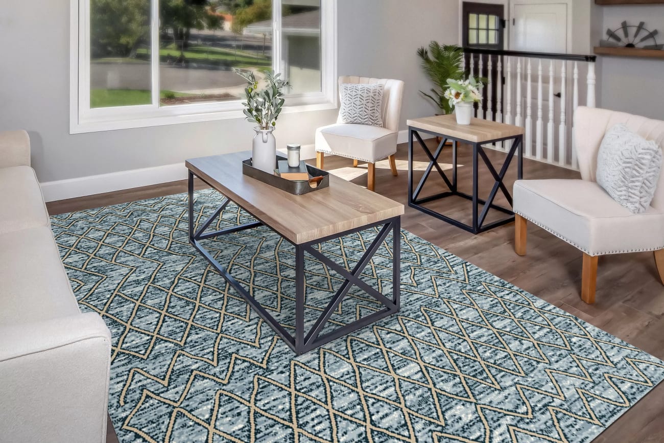 NAVI - Navy Beige 4017-508 - Dynamic Rugs - NAVI - Navy Beige 4017