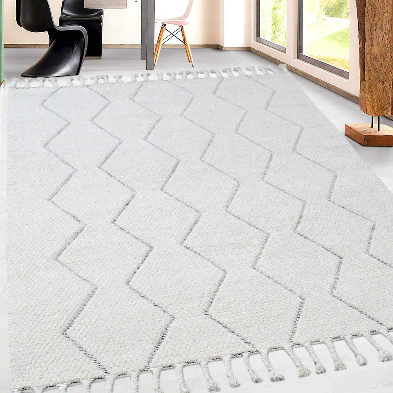 MOXIE - Ivory Black 2533-190 - Dynamic Rugs - MOXIE - Ivory Black 2533