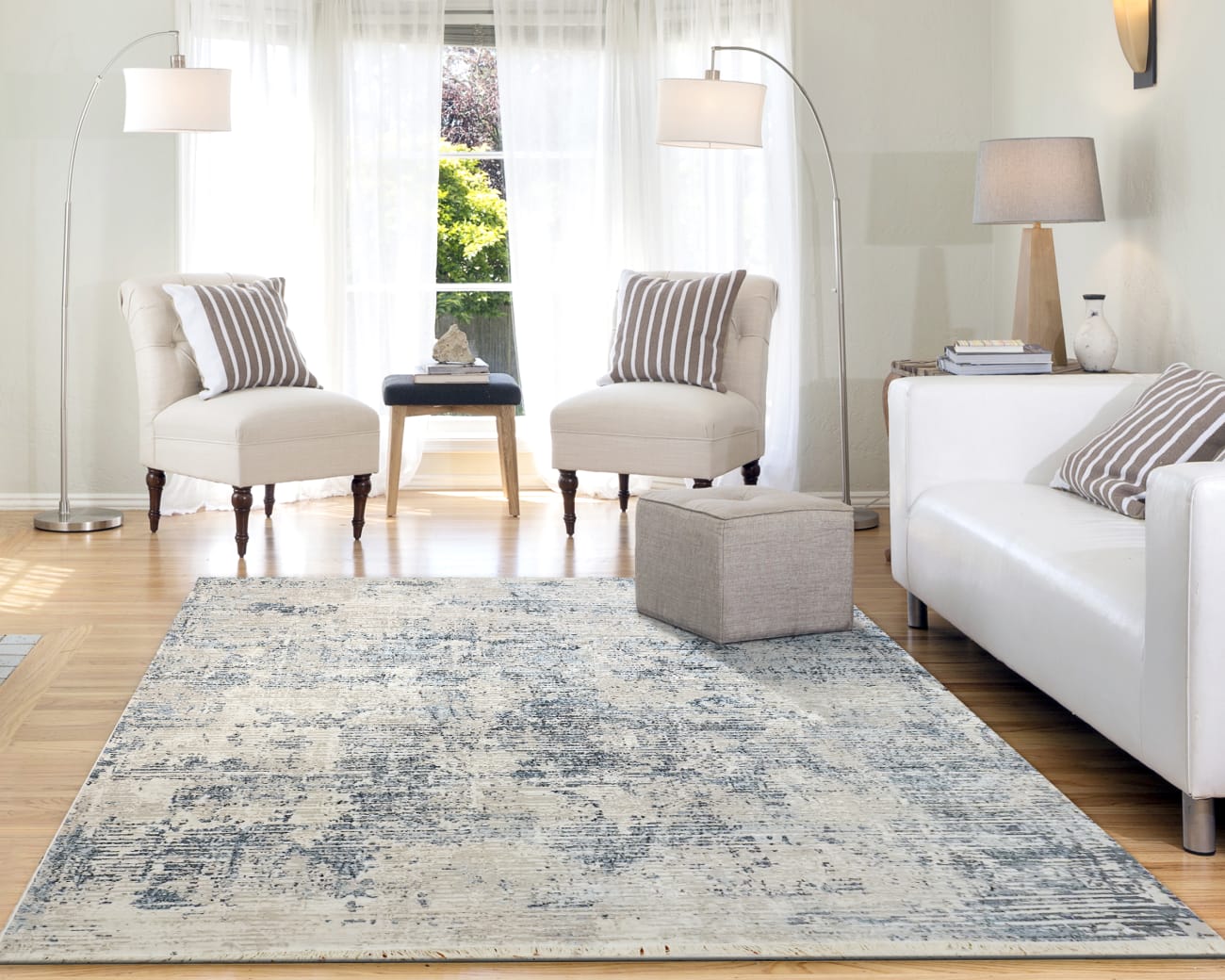 MOOD - Ivory Blue 8451-150 - Dynamic Rugs - MOOD - Ivory Blue 8451-150