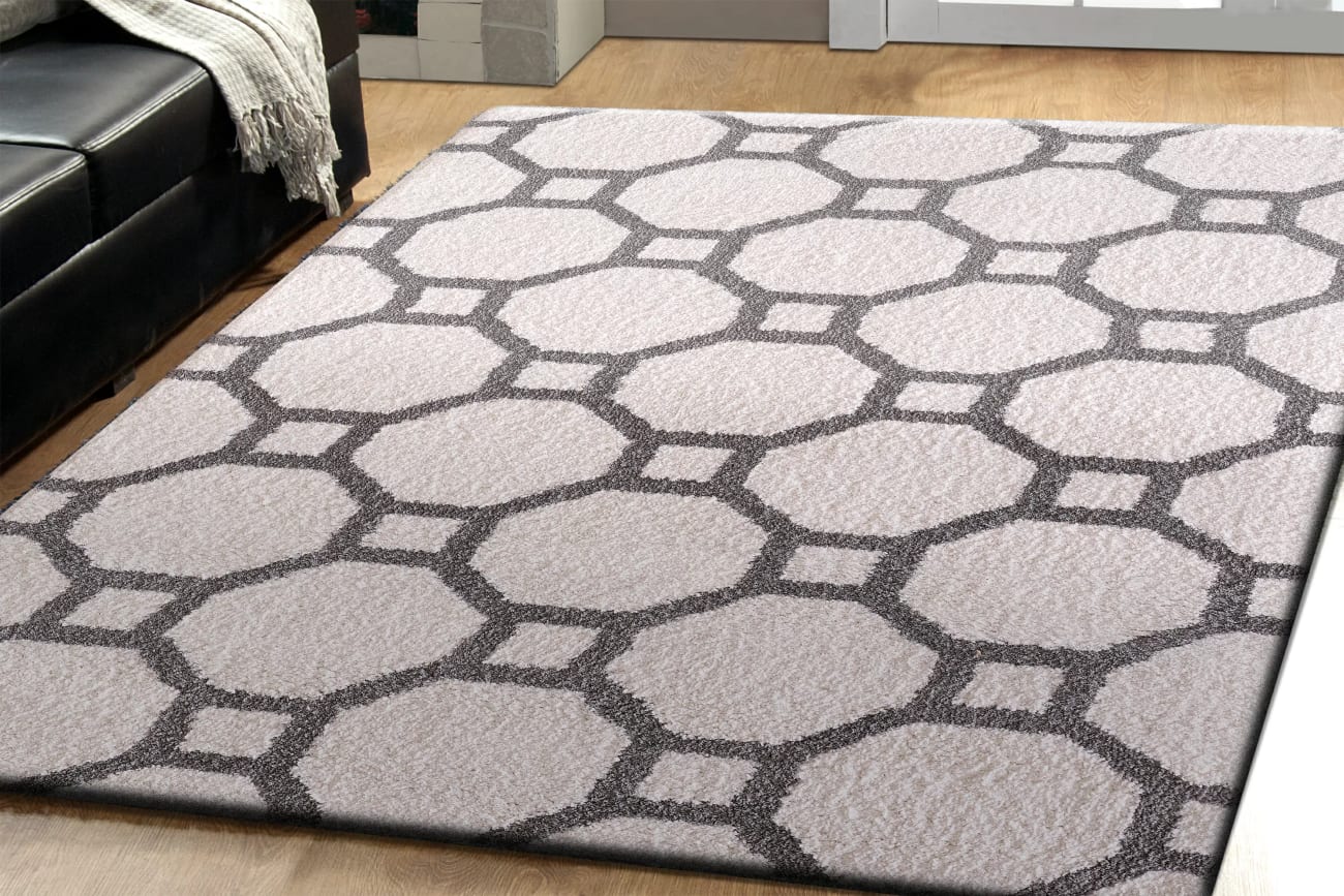 SI7105903119 - Dynamic Rugs - SILKY SHAG - White Silver 5903-119 - 6.7' x 9.6'